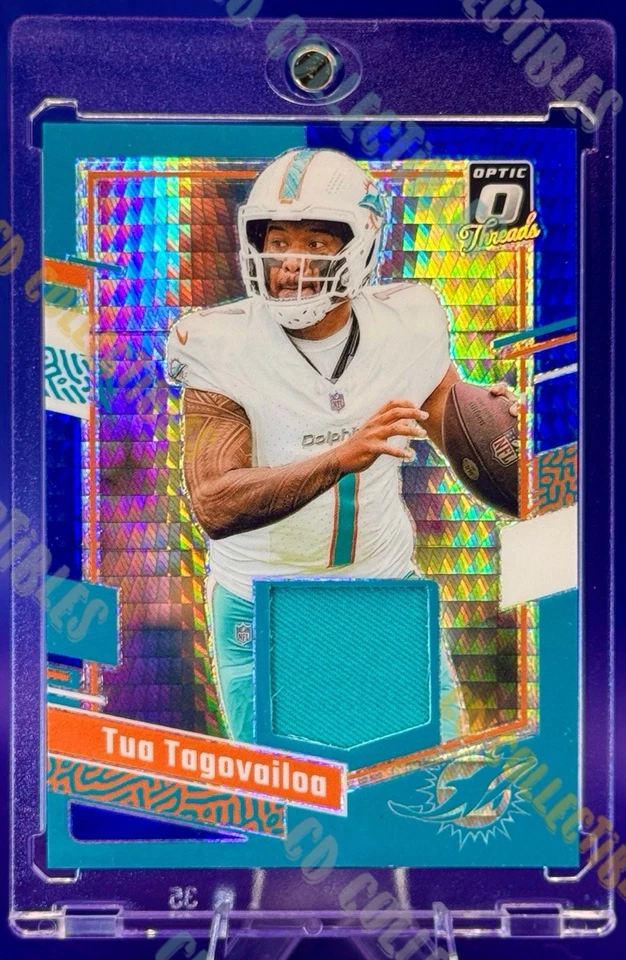 TUA TAGOVAILOA PRISM JERSEY REFRACTOR CARD SP PANINI MIAMI DOLPHINS MINT - Image 2 of 4