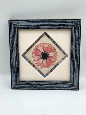 ZP - Vintage Gemälde Tischdecke Haken gerahmt Handarbeit Deko Böhmisch