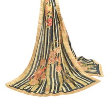 Sushila Vintage Blue Dupatta 100 Pure Georgette Silk Gotta Patti Long Stole