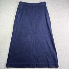 Eddie Bauer Denim Maxi Skirt Women s 10 Modest Prairie Dark Western Cottagecore