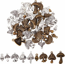 1 Box 54Pcs Mushroom Charms Bulk Assorted Mushroom Charm Tibetan Style Antique S