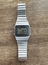 Seiko Digital Alarm Chronograph Watch A939-5019 Stainless Steel New Battery Vtg