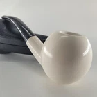XLarge Smooth apple meerschaum pipe handcarved block meerschaum CPW Pipes 57