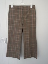 Lauren Ralph Lauren Black Label Wool Wide Leg Houndstooth Cropped Pants Sz 12