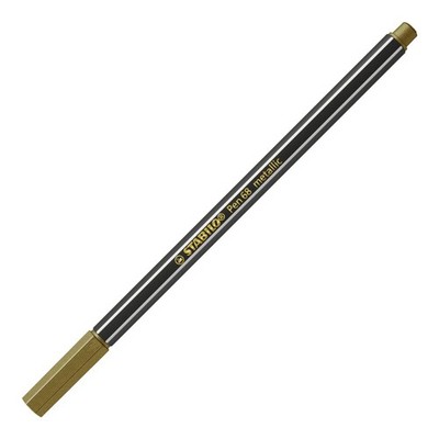 STABILO Pen 68 Metallic Felt-Tip Medium Tip Felt Pen Gold
