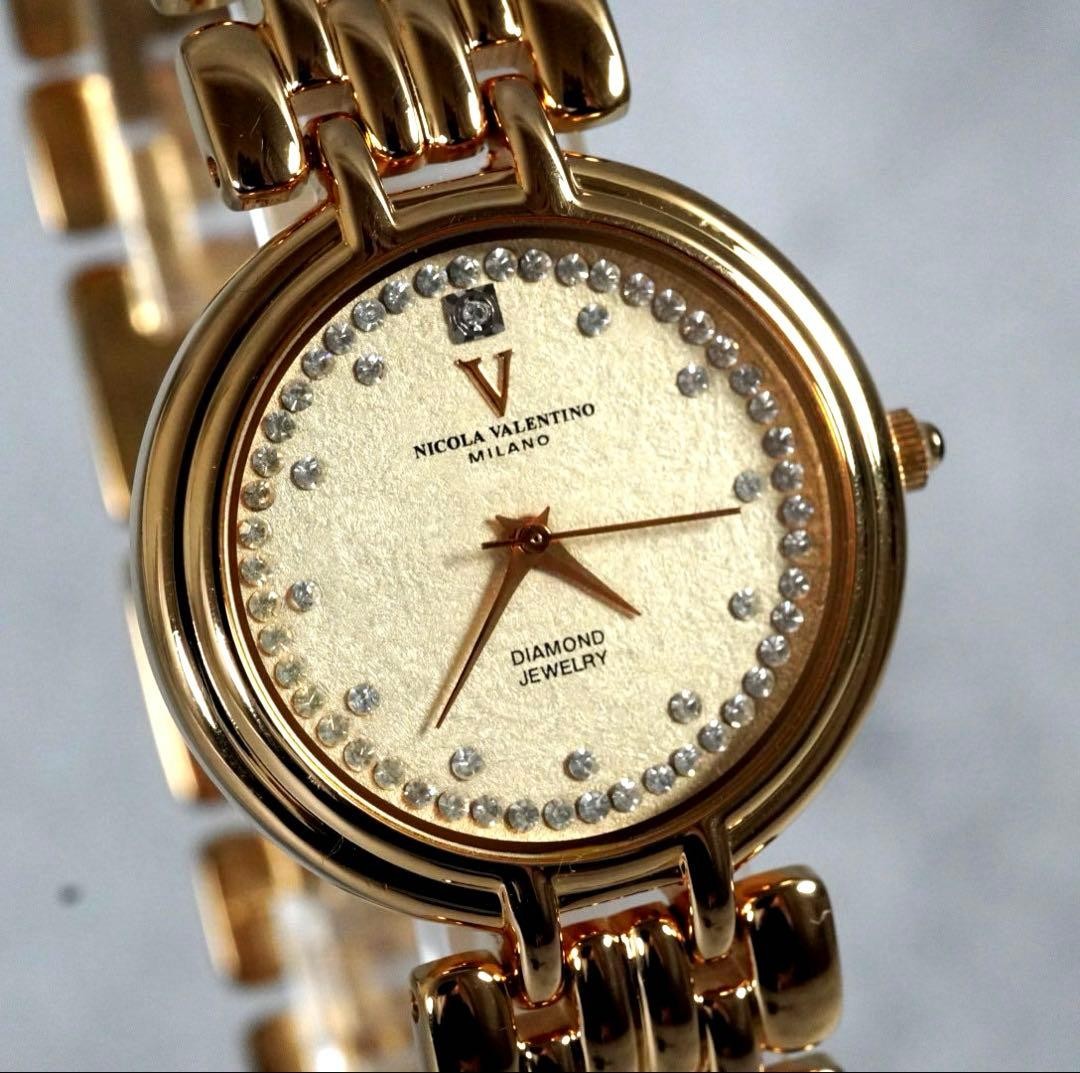 Nicola Valentino Diamond Men's Quartz Gold Watch Genuine thumbnail 4
