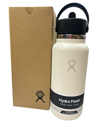 Hydro Flask 32 oz Wide Mouth Flex Straw Cap Insulated Bottle Ivory