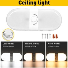 RV LED 12V Fixture Ceiling Double Light Dome for Trailer Camper RV Marine 700LM