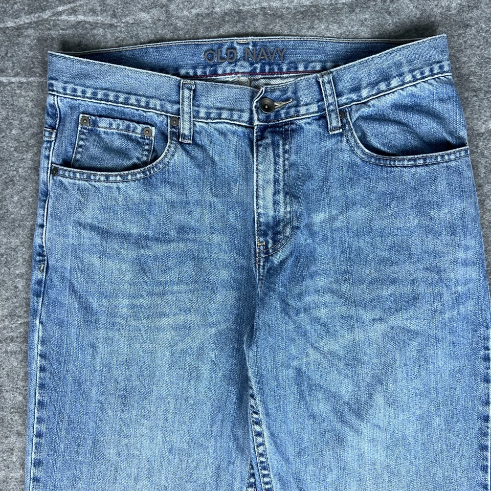 VTG Old Navy Jeans Mens 32x34 Light Blue Straight Leg Cotton 90s Skate Y2K - Image 2 of 4