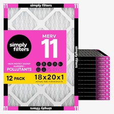 Simply 18x20x1 MERV 11 Air Filter 12 Pack for Home AC Furnace HVAC