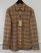 Burberry Check Stretch Cotton Shirt Beige Size XL US44