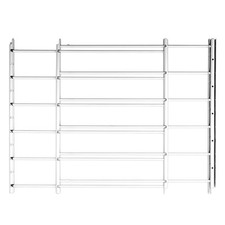 Child Safety Window Guard 6 Bar White Fits 24 to 42 Inches Easy Install Swing...