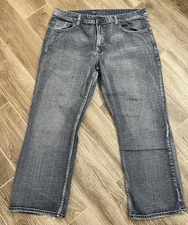 Y2K Flypaper Blue Jeans W/embroidered Pockets Wide Leg- Size 38x30