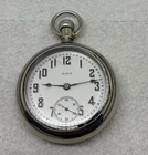ELGIN POCKET WATCH, 18S, 7J, GRADE 288 VTG 1925, NICKEL CASE, SERVICED