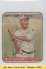 1933 Goudey Big League Chewing Gum R319 Heinie Manush #47 HOF READ h3a
