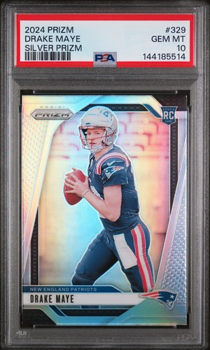 2024 Panini Prizm Drake Maye Silver Prizm PSA 10 #329