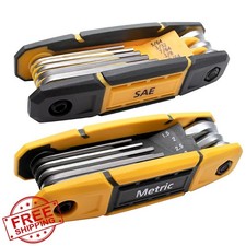 MULWARK 17pc Metric SAE Folding Allen Wrench Set 2 Pack