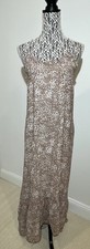 Beisli Size L Maxi Tiered Spaghetti Strap Dress Sleeveless Brown