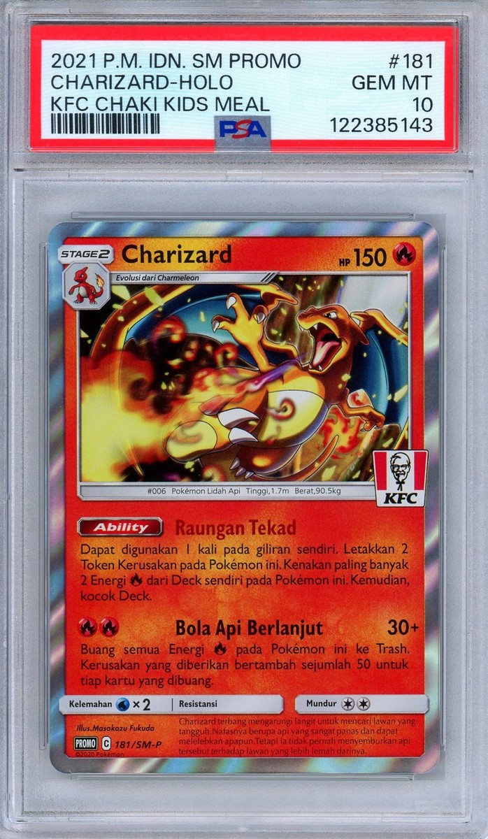 PSA 10 Charizard 181/S-P KFC Chaki Kids Meal Promo Holo Indonesian
