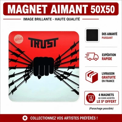 Magnet Trust French hard rock band 5x5 cm Aimant Frigo Fridge Magnet v7 - Photo 1/4