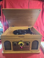 STUDEBAKER Turntable/AMFM Stereo Radio/CD/Cassette/Aux in, 5-in-1 Music System