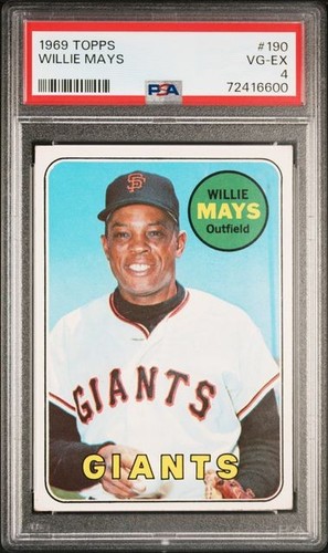 1969 Topps Willie Mays #190 PSA 4 VG-EX San Francisco Giants HOF