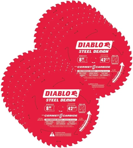Diablo 8-inch Steel Demon 42T  Carbide Metal Saw Blades, 10 Pack, D0842CF-10PK