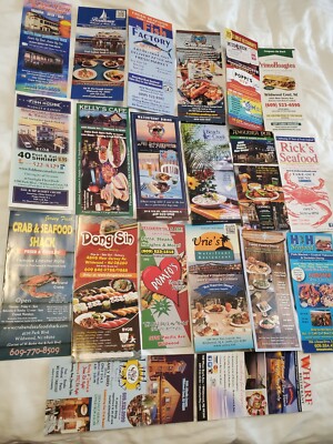 20 Lot Super Rare Cape May Wildwood NJ Restaurant Eating Food Brochures Nice