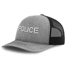 Richardson 112 Trucker Hat Police Block Style Polyester Snapback Baseball Cap