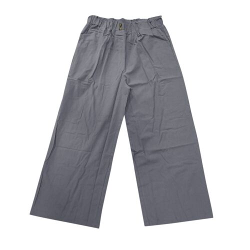 Women Plus Size Crop Pants Summer Ruffle Elastic Mid Waist Casual Capri Trousers - Picture 26 of 40