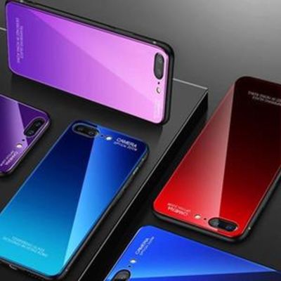 Für Samsung Galaxy A70 Gradient Glas Case Farbwechsel Handy Tasche Hülle Schutz