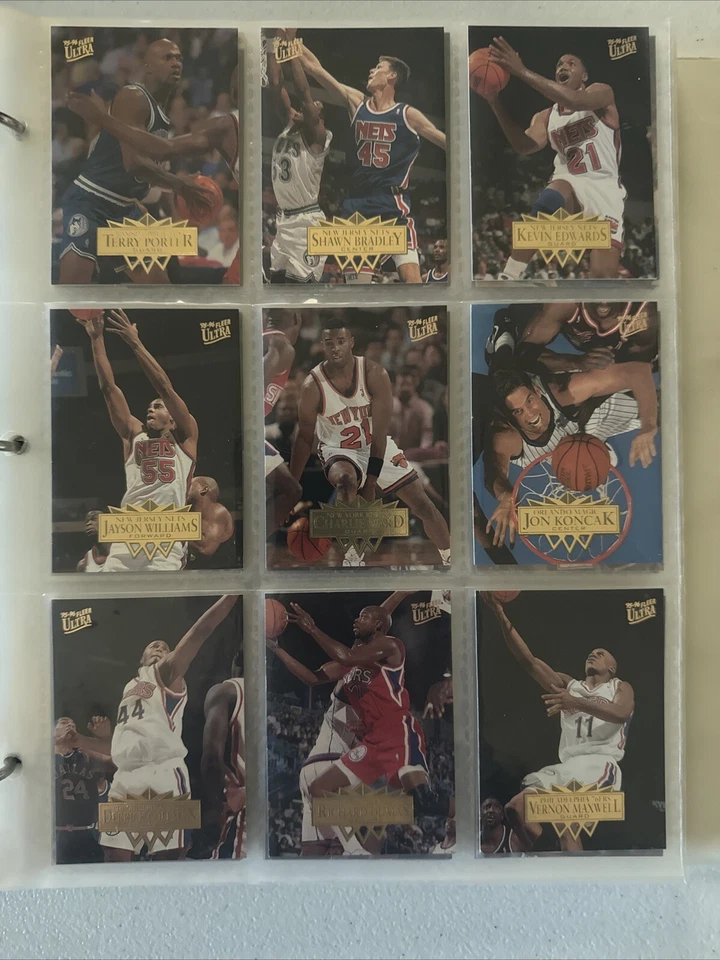 Juego de 2 Fleer Ultra Series 1995-96 201-350 con 36 novatos Kevin Garnett, Finley Foto 4 de 4
