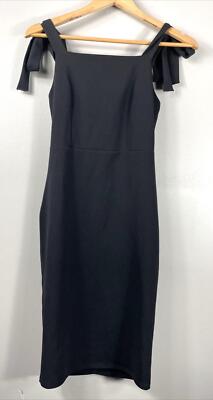 Blue Blush Mini Dress Womens Medium Black Tie Straps Knee Length | eBay