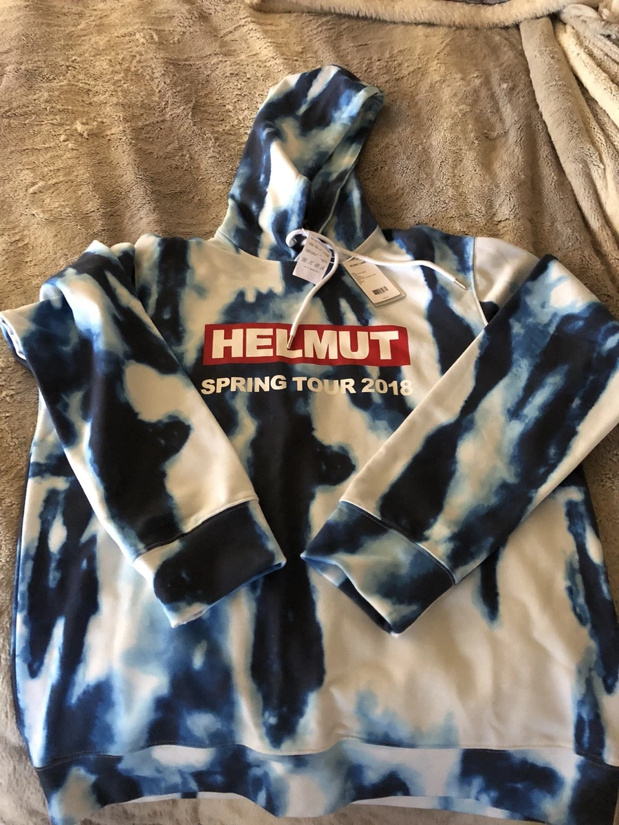 Helmut Lang Spring 18 Tour Tye Dye blue white RARe Hoodie NWT
