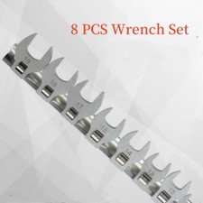8pc Crows Foot Feet Replaceable Wrench Spanner Set 3/8" Metric Crow 10mm - 19mm