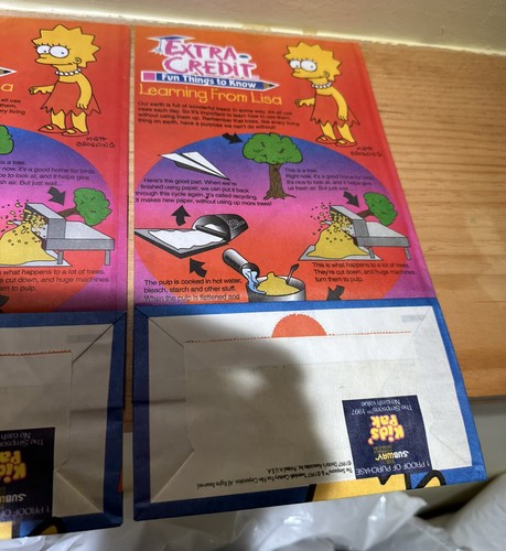 The Simpsons Rare Subway lunch bag 1997( Lot Of 3 ) Nice Original Shape Unused - Picture 11 of 12