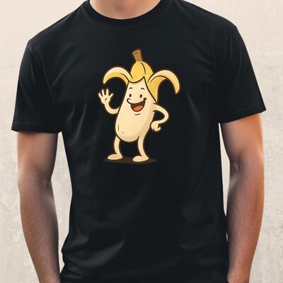Funny Nude Banana T-Shirt - Funny Fruit Print with Humour, Fun Shirt Gift