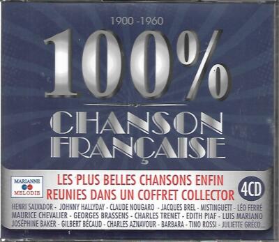 COFFRET 4 CD COLLECTOR 100T HALLYDAY/GAINSBOURG/SABLON/PLANA/HARDY/BREL/DEGUELT