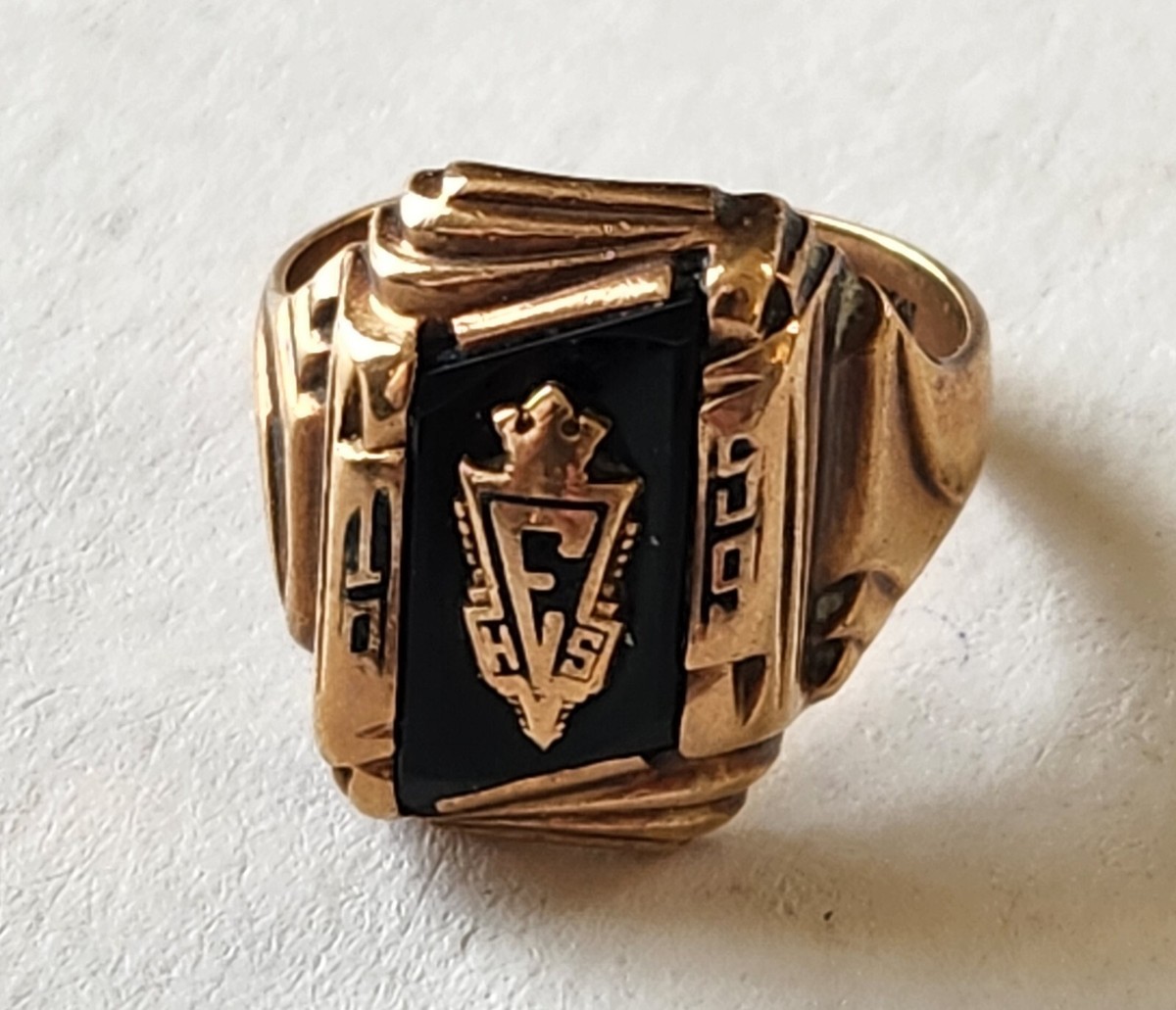 Gold High School Class Ring - Pre Owned Vintage 1950's 10K Gold High School Class Ring - Pre Owned Vintage 1950's 10K