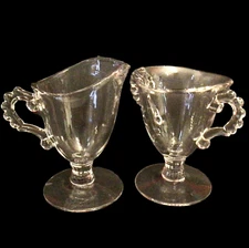 Imperial Candlewick Cream and Sugar Footed Glass Vintage