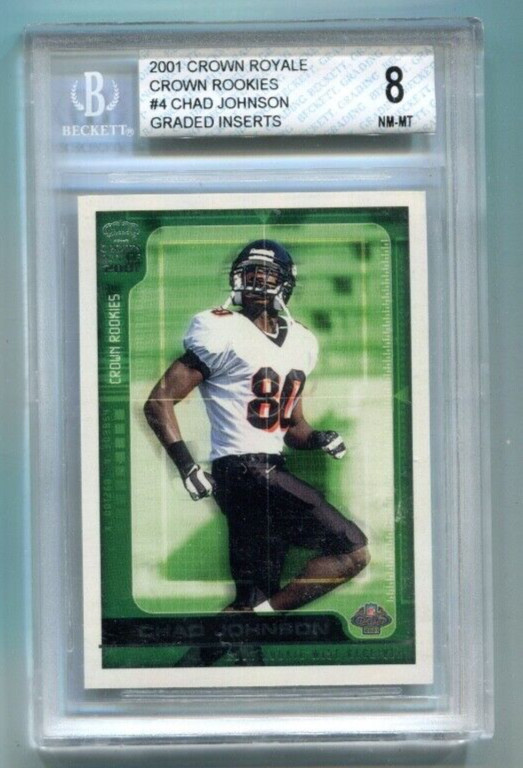 2001 Crown Royale - CHAD JOHNSON - Rookie #4 - CINCINNATI BENGALS /2500  BGS 8