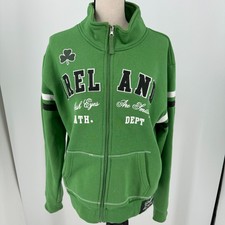 Retro Irish Womens Green Full Zip Ireland Irish Eyes Are Smiling Coat Size 18/20