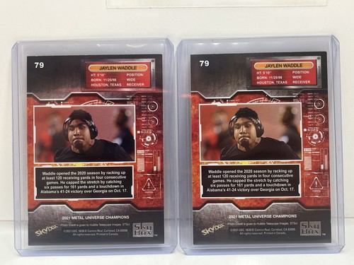 2021 Skybox Metal Universe Champions #79 Jaylen Waddle Rookie Football (2) - Picture 2 of 2