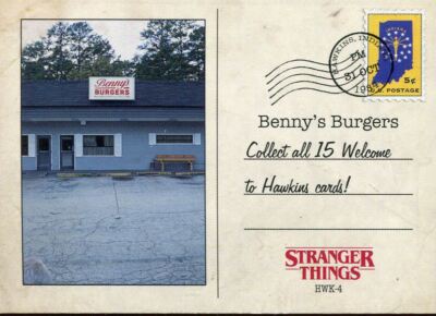 Stranger Things Upside Down Welcome To Hawkins Chase Karte HWK-4 Benny's Burgers