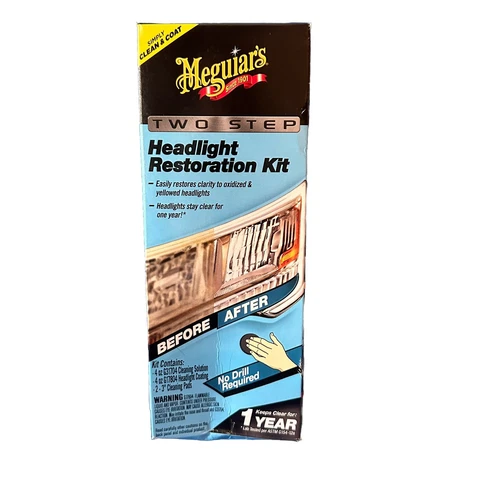 Meguiar ‘s HEADLIGHT RESTORATION KIT G2970 Headlamp Restorer 2 Step Clean & Coat