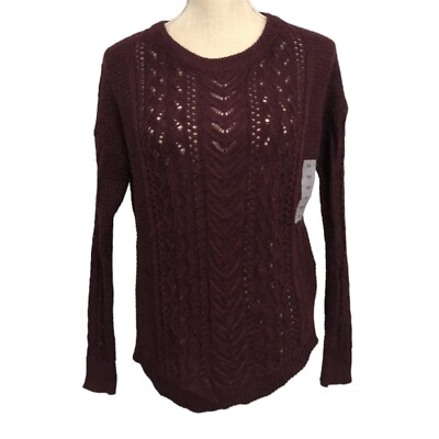 NWT Old Navy Cable Knit Sweater Women's XS Maroon Super Soft