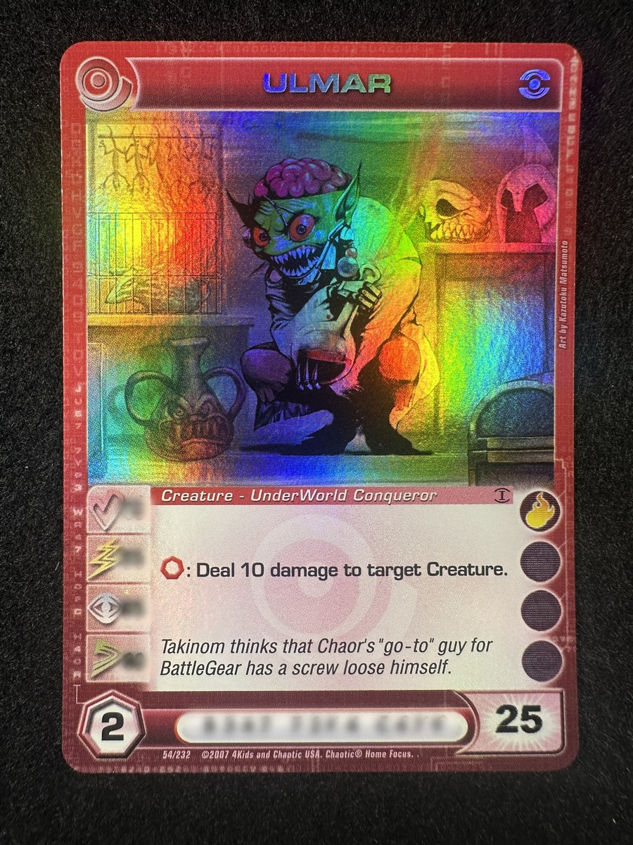 Chaotic TCG Mid E 25 Ulmar 54/232 DOP 1st Ed Tin Print Super Rare