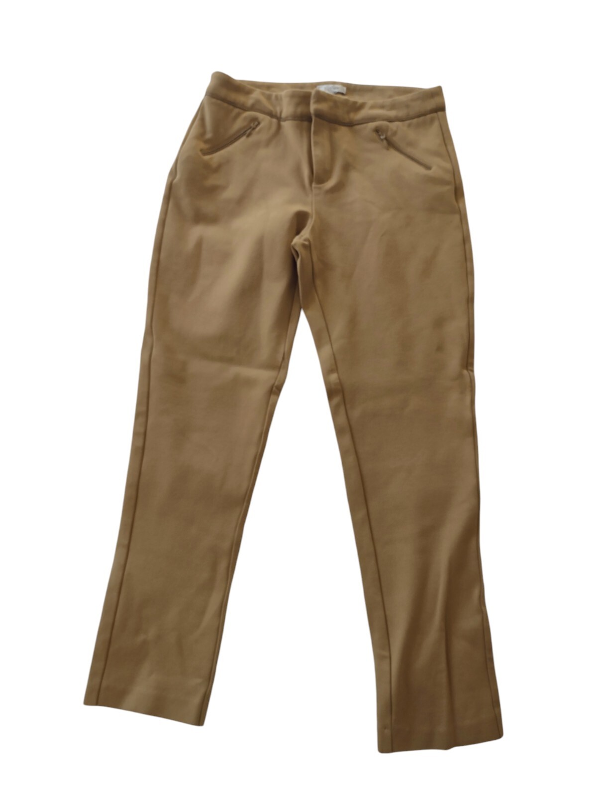 tyler boe Women's Tan Pants Size 2 Straight Mid Rise Zip Pockets Stretch