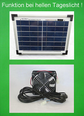 10 Watt Solarlüfter Solar Ventilator Klimagerät Belüfter Solarmodul Gartenhaus