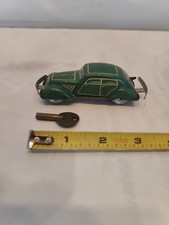 Vint Distler Green Germany-U.S. Zone Rev Tin Windup Car Mini 4" W Key. Working.